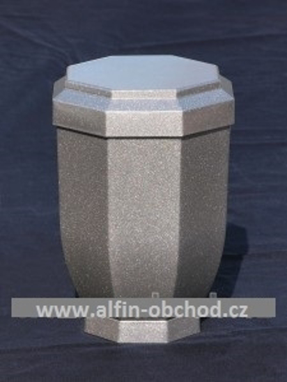 Obrázek z Pohřební urna plast šedá lesklá 