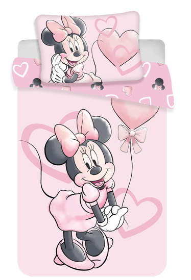 Obrázek z Disney povlečení do postýlky Minnie "Pink heart 02" baby 100x135, 40x60 cm 