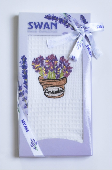 Obrázek z Dárkové balení utěrky SWAN Lavender 50x70 cm 1 ks 