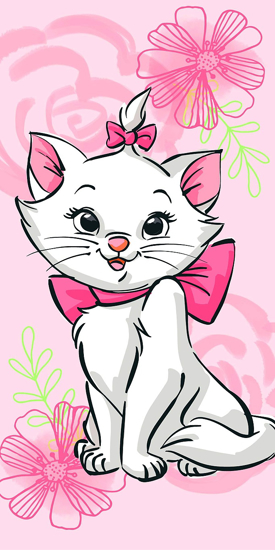 Obrázek z Osuška Marie Cat "Pink flower" 70x140 cm 