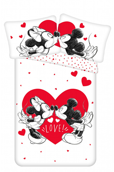 Obrázek z Povlečení Mickey and Minnie "Love 05" 140x200, 70x90 cm 