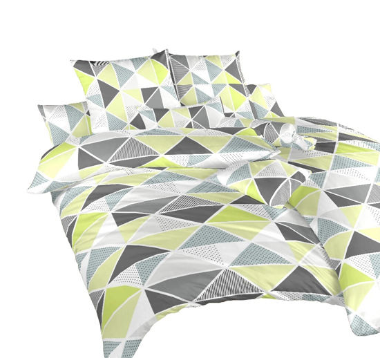 Obrázek z Povlečení bavlna Pyramidy kiwi 240x200, 2x 70x90 cm 