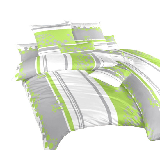 Obrázek z Povlečení krep Tečky zelené 240x200, 2x 70x90 cm 
