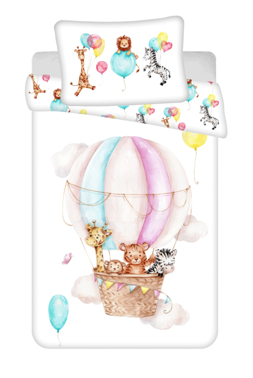 Obrázek z Disney povlečení do postýlky Zvířátka Flying balloon baby 100x135, 40x60 cm 