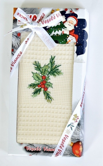 Obrázek z Dárkové vánoční balení utěrka SWAN - větvička 50x70 cm 1 ks 