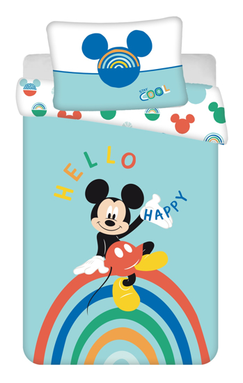 Obrázek z Disney povlečení do postýlky Mickey "Rainbow" baby 100x135, 40x60 cm 