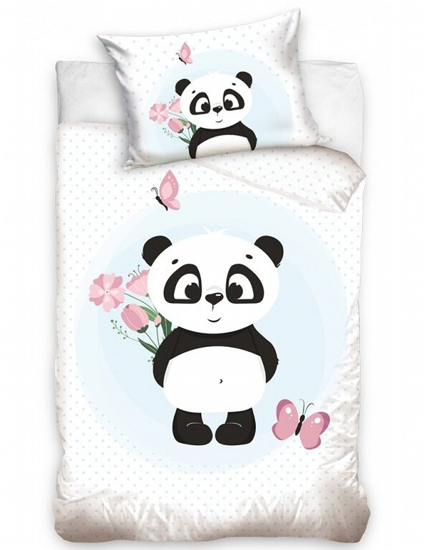 Obrázek z Povlečení bavlna do postýlky Roztomilá Panda 100x135, 40x60 cm 